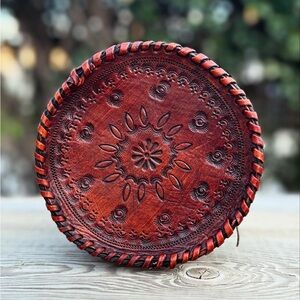 Handcrafted Brown Embossed Belt Bag